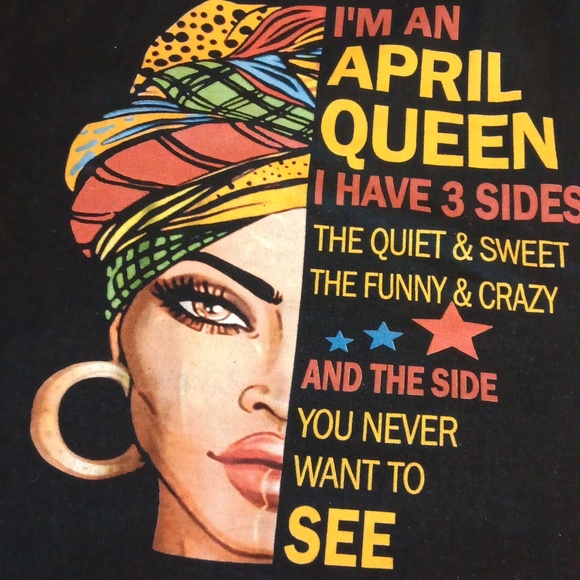 April birthday Queen graphic tshirt - Picture 4 of 4